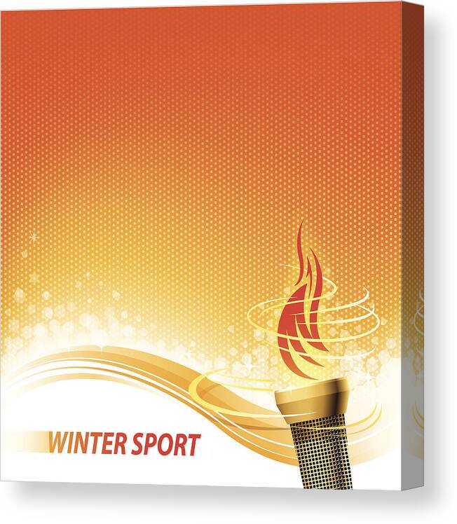 Team Sport Canvas Print featuring the drawing Flaming Torch Backround by Gyener