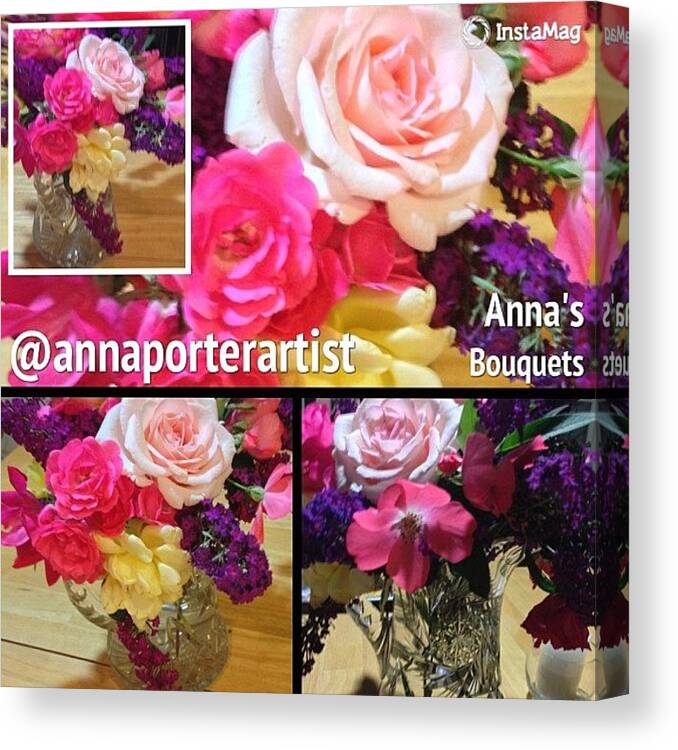 Iphone5 Canvas Print featuring the photograph Floral Bouquet From My Garden by Anna Porter