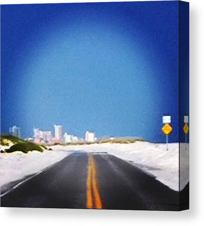 Summer Canvas Print featuring the photograph #florida #floridasky #hot #mirage by Ken SF