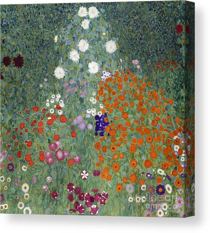Klimt Canvas Print featuring the painting Flower Garden by Gustav Klimt