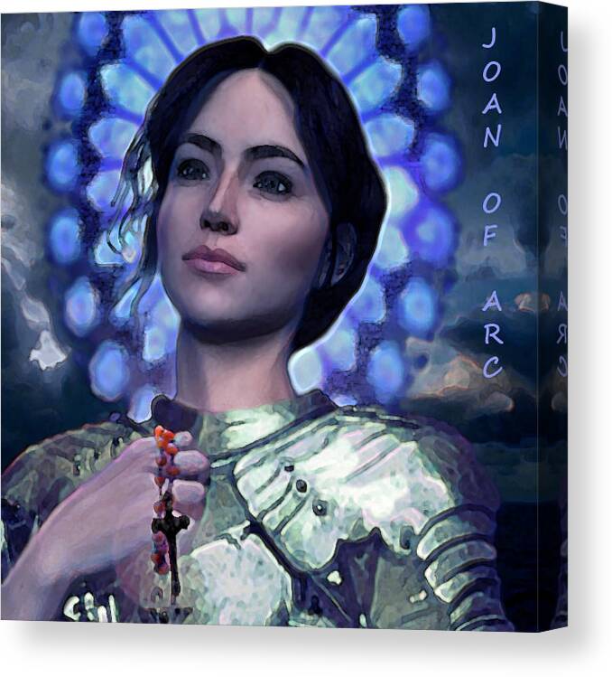 Joan Of Arc Canvas Print featuring the painting Joan of Arc Flower of France by Suzanne Silvir