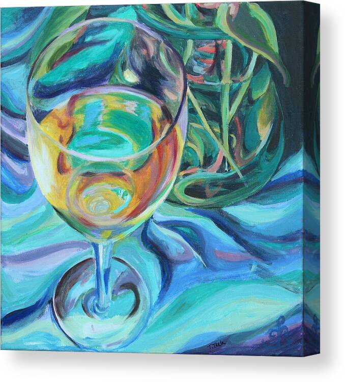 Glass Canvas Print featuring the painting Fluidity by Trina Teele