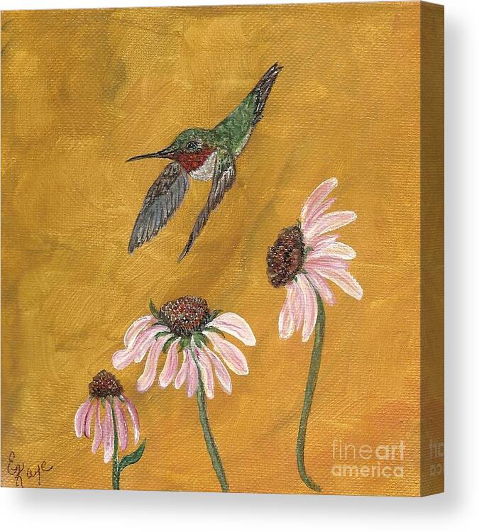 Birds Canvas Print featuring the painting Flying by by Ella Kaye Dickey