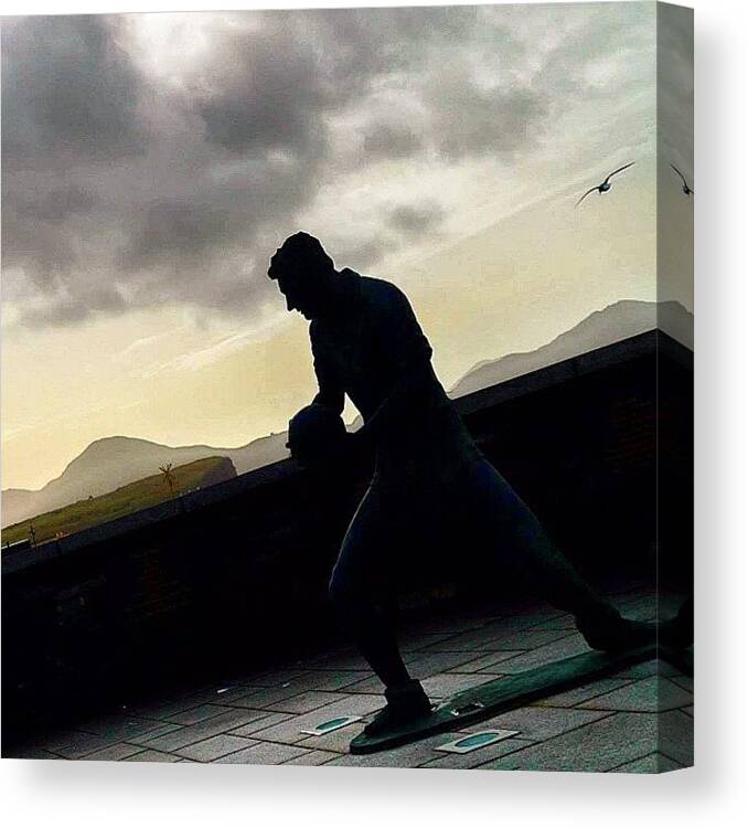 Nikon Canvas Print featuring the photograph #football #statue #statue #kerry by Anbu Mps