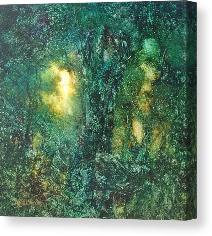 David Ladmore Canvas Print featuring the painting Forest Light 28 by David Ladmore