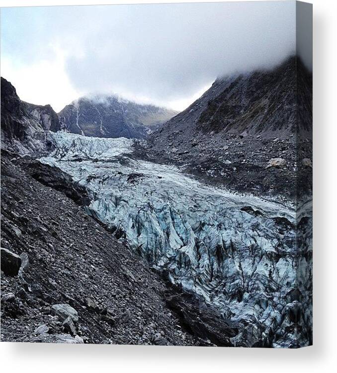 Globalwarming Canvas Print featuring the photograph Fox Glacier.... In 1935 I Would Have by Alex Hill