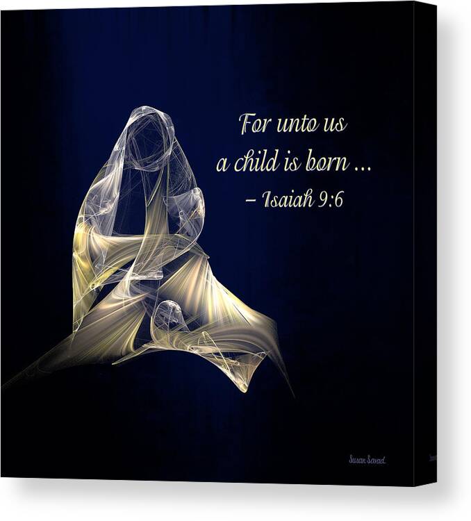 Christmas Canvas Print featuring the photograph Holy Mother and Child Abstract by Susan Savad