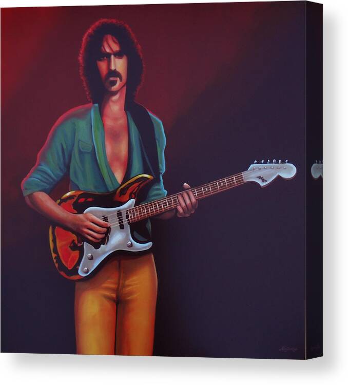 Frank Zappa Canvas Print featuring the painting Frank Zappa by Paul Meijering
