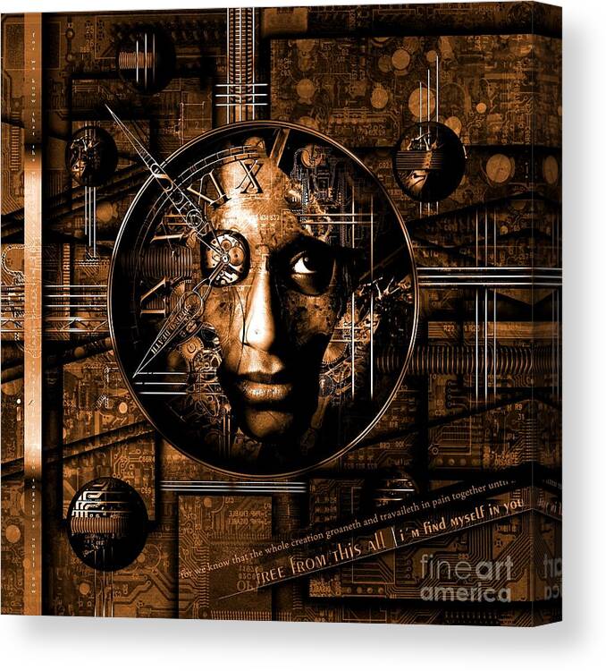 Orange Canvas Print featuring the digital art Franziskus by Franziskus Pfleghart