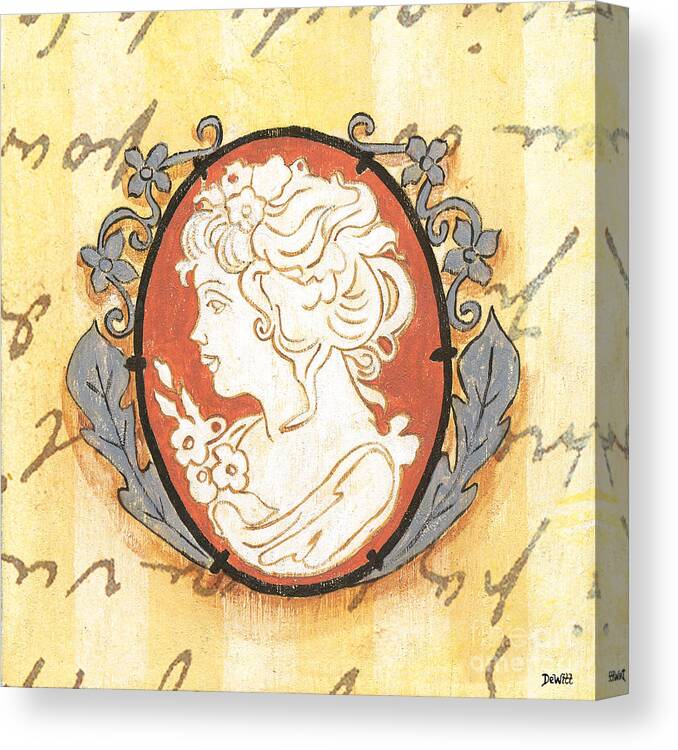 Cameo Canvas Print featuring the painting French Cameo 2 by Debbie DeWitt