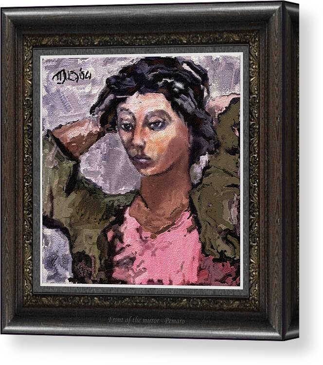  Portraits Canvas Print featuring the painting front of the mirror FROTM2 by Pemaro