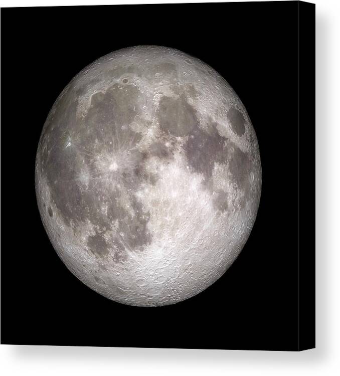 Moon Canvas Print featuring the photograph Full Moon by Nasa/gsfc-svs/science Photo Library
