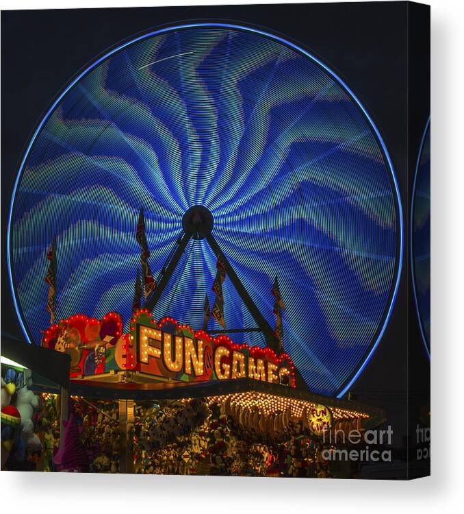Carnival Canvas Print featuring the photograph Fun and Games in Blue by Sonya Lang