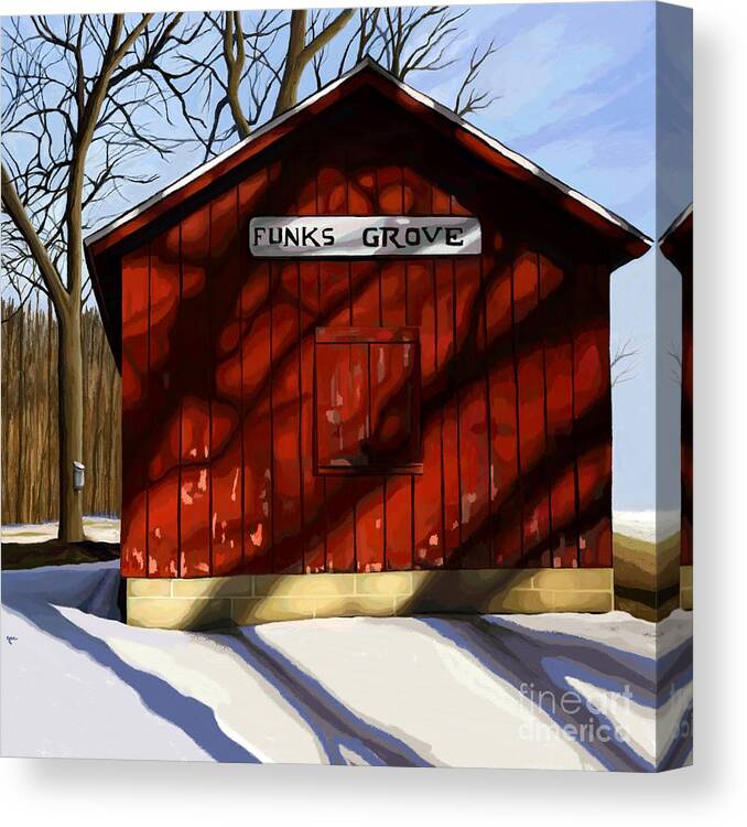 Trees Canvas Print featuring the painting Funk Maple Sirup Camp by Jackie Case