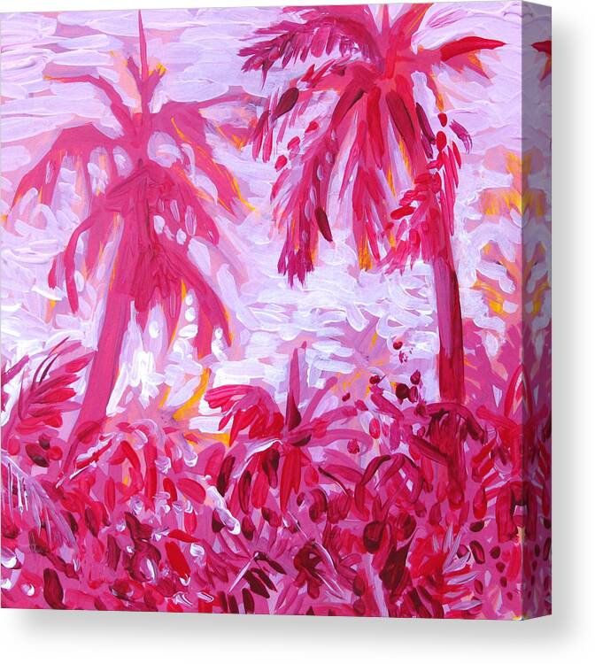 Pink Canvas Print featuring the painting Fuschia Landscape by Tilly Strauss