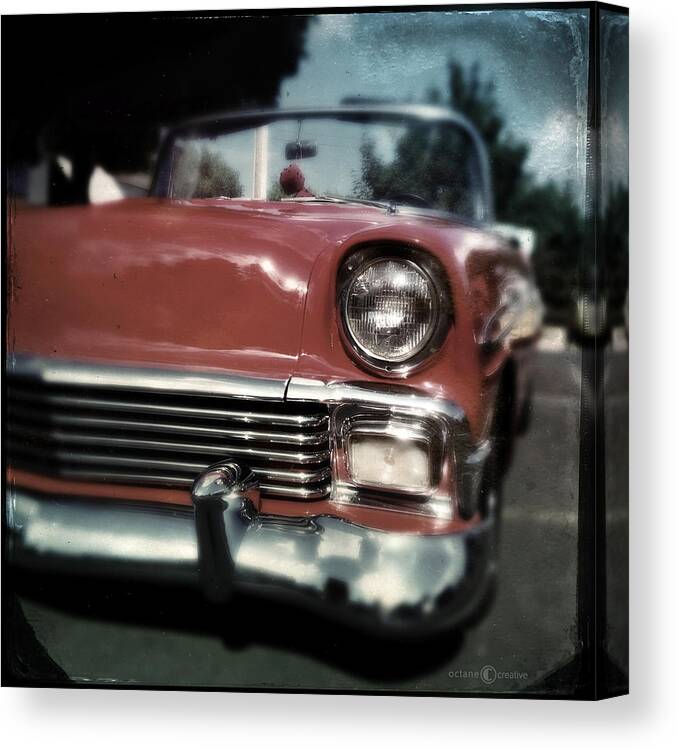 Classic Canvas Print featuring the photograph Fuzzy Dice Chevy by Tim Nyberg