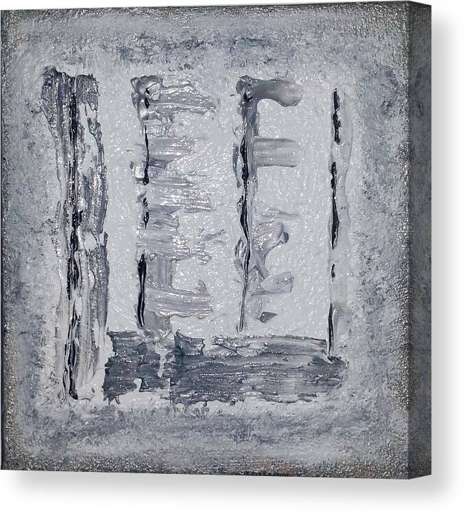 Abstract Painting Canvas Print featuring the painting G2 - greys by KUNST MIT HERZ Art with heart