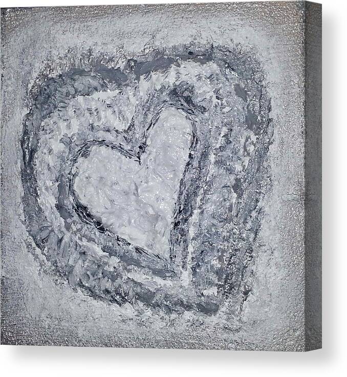 Abstract Painting Canvas Print featuring the painting G3 - greys by KUNST MIT HERZ Art with heart