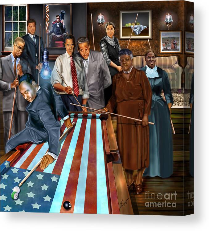 Harriet Tubman Canvas Print featuring the painting Game Changers and Table Runners P2 by Reggie Duffie