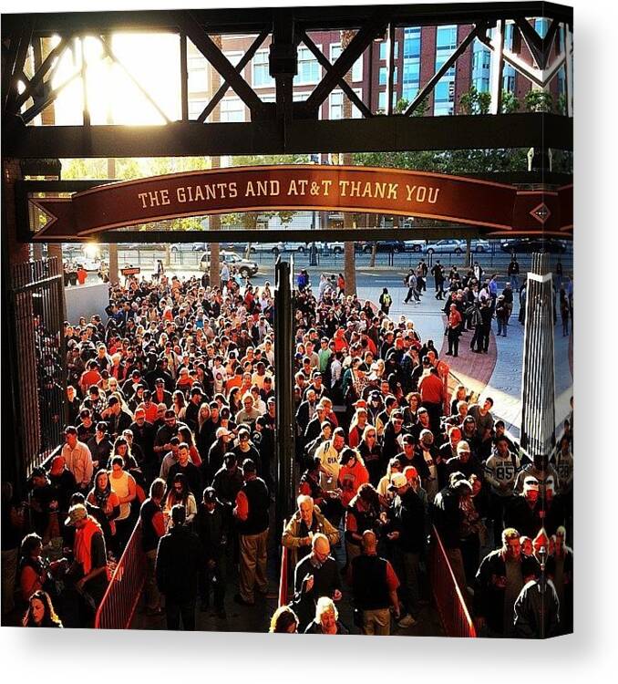 San Francisco Giants Canvas Print featuring the photograph Game Time by Paul Staphorsius