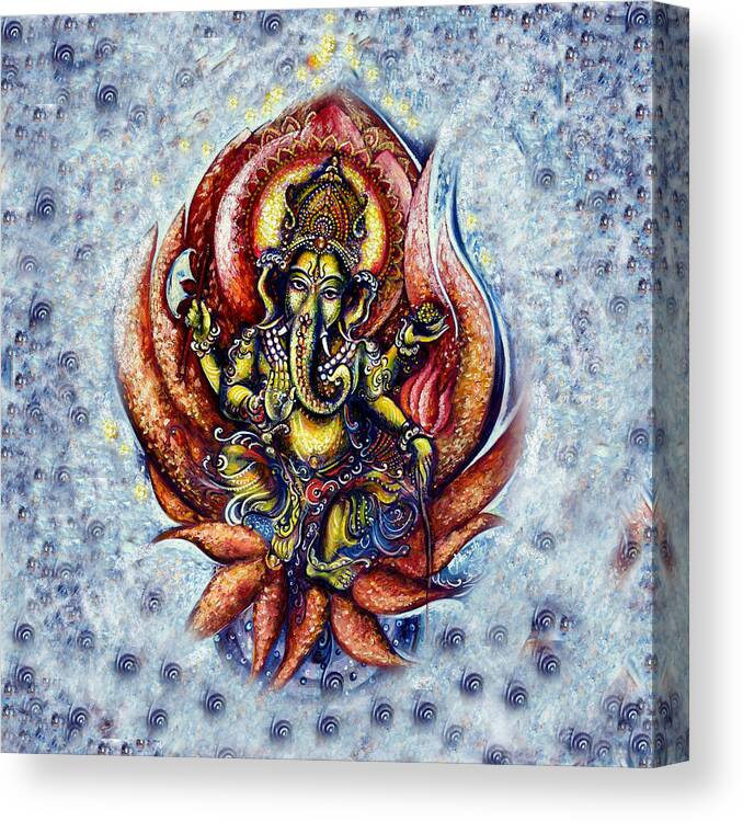 Ornate Canvas Print featuring the painting Ganesha Dance by Harsh Malik