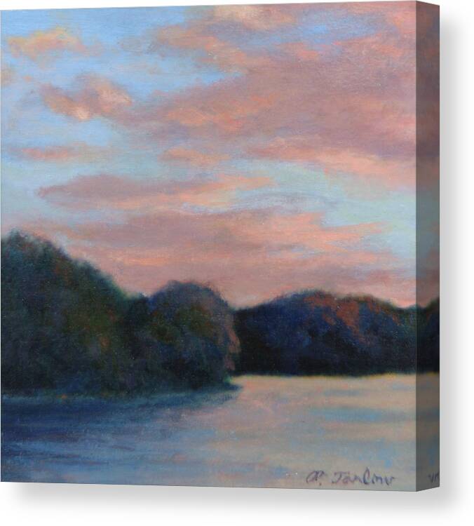 Tiny Square Canvas Print featuring the painting Garrison Evening by Phyllis Tarlow