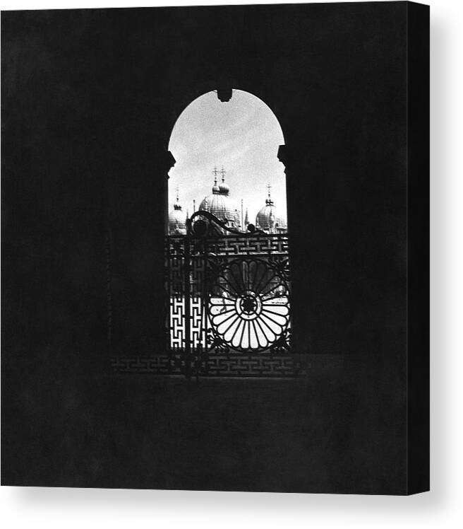 Landscape Canvas Print featuring the photograph Gate By Piazza San Marco by Horst P Horst