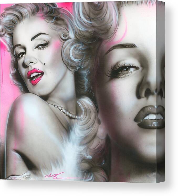 Marilyn Monroe Canvas Print featuring the painting Gentlemen Prefer Blondes by Christian Chapman Art