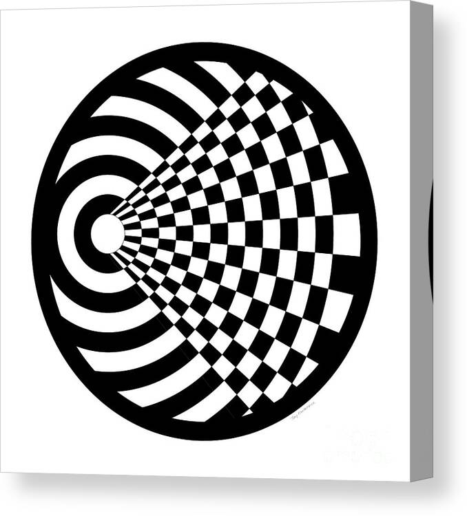 Black Canvas Print featuring the digital art Geomentric Circle 2 by Amy Kirkpatrick