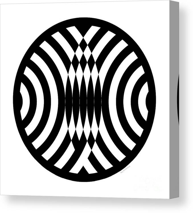 Black Canvas Print featuring the digital art Geomentric Circle 4 by Amy Kirkpatrick