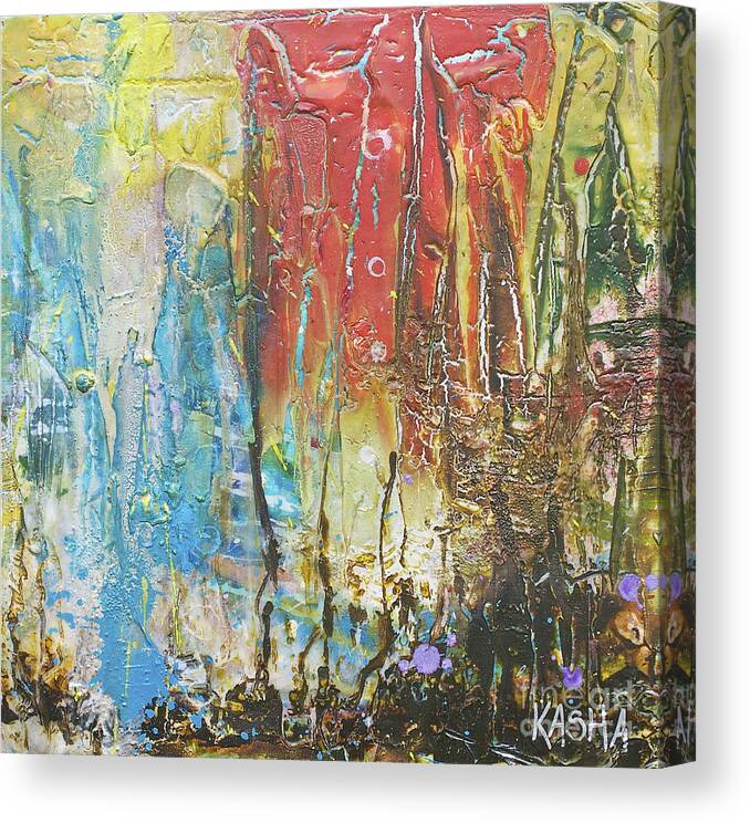 Abstract Art Canvas Print featuring the painting Get After It by Kasha Ritter
