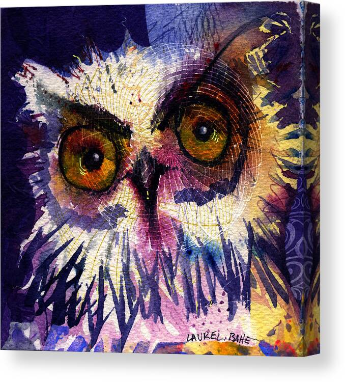 Owl Canvas Print featuring the painting Get Over It by Laurel Bahe