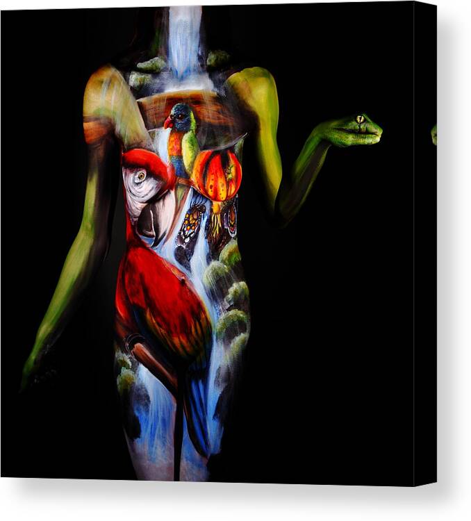 Fine Art Body Paint Canvas Print featuring the photograph Getaway by Angela Rene Roberts and Cully Firmin