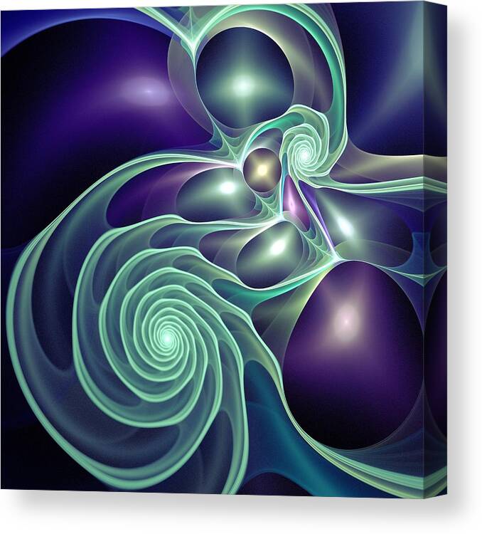 Will-o'-the-wisp Canvas Print featuring the digital art Ghost Lights by Anastasiya Malakhova