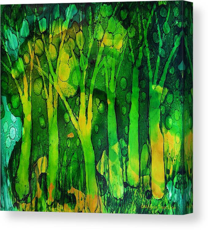 Tropical Canvas Print featuring the painting Ghosty Forest by Angela Treat Lyon