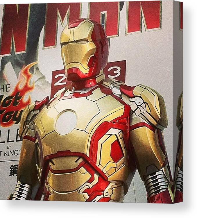 Ohmygod Canvas Print featuring the photograph Gigantic Iron Man Mk42 In Taipei, For by Julian Tirazona