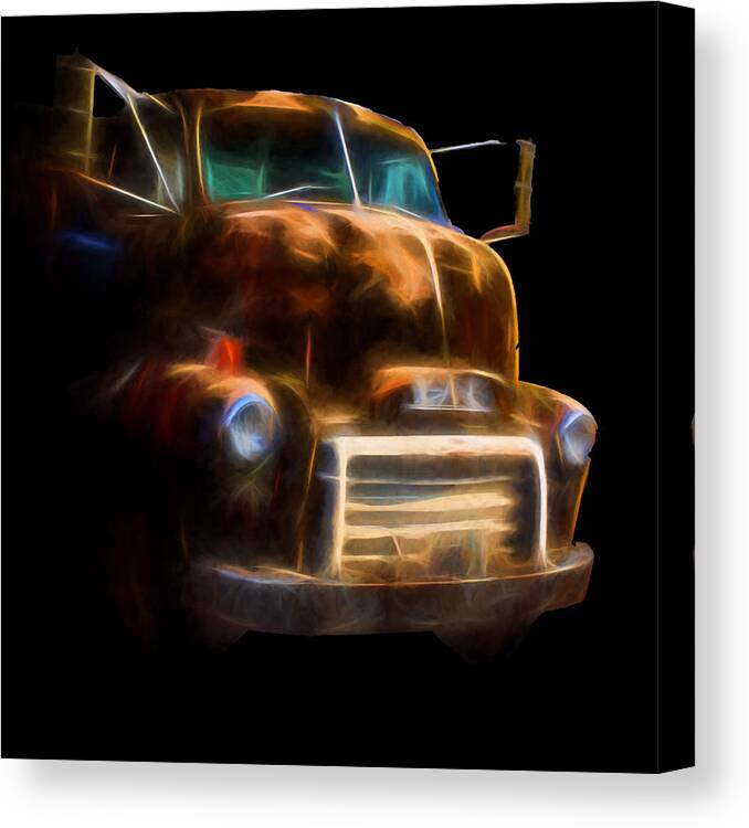 Gmc Truck Canvas Print featuring the digital art GMC Truck Mid century 1950s by Cathy Anderson