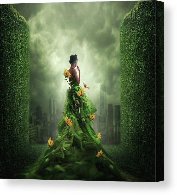Green Canvas Print featuring the photograph Go Green by Hardibudi