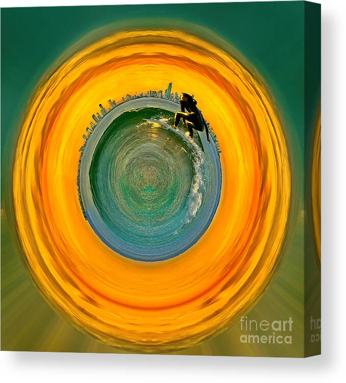 Circle Canvas Print featuring the photograph Gold Coast Surfer Girl Circagraph by Az Jackson