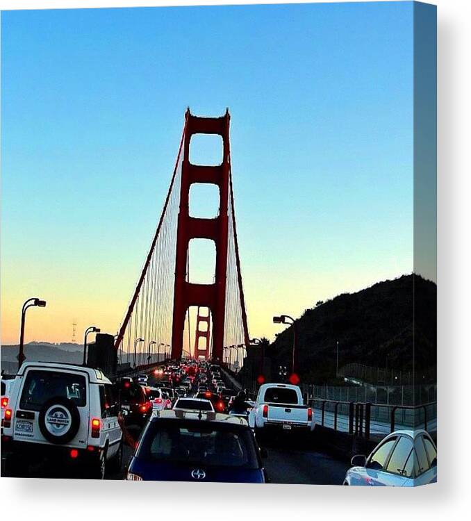 San Francisco Canvas Print featuring the photograph Golden Gate Rush Hour by Karen Winokan