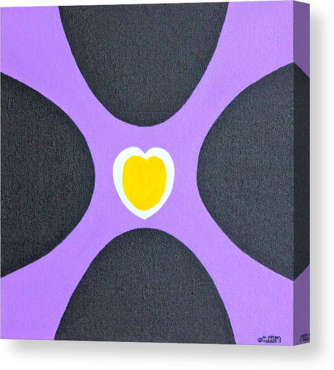 All Products Canvas Print featuring the painting Golden Heart by Lorna Maza