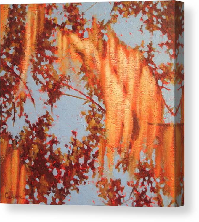 Landscape Canvas Print featuring the painting Golden Hour 3 by Carlynne Hershberger