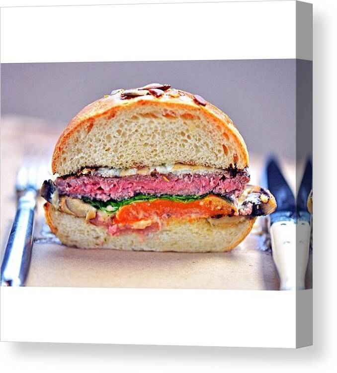 Food Canvas Print featuring the photograph my Truffel Burger by Walter Bisoffi