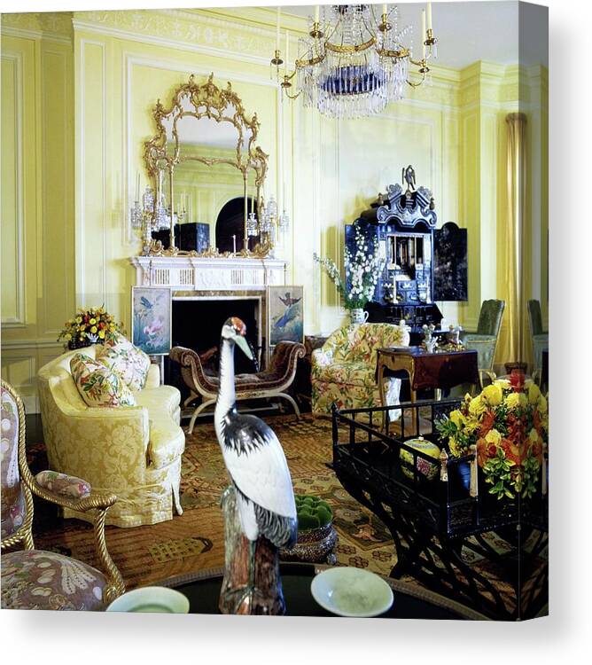 Furniture Canvas Print featuring the photograph Gordon Getty's Living Room by Horst P. Horst
