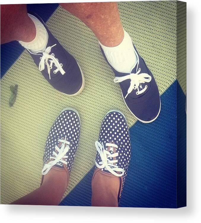 Keds Canvas Print featuring the photograph Gram & I Rockin Our #keds by Sheri-lea Kujan