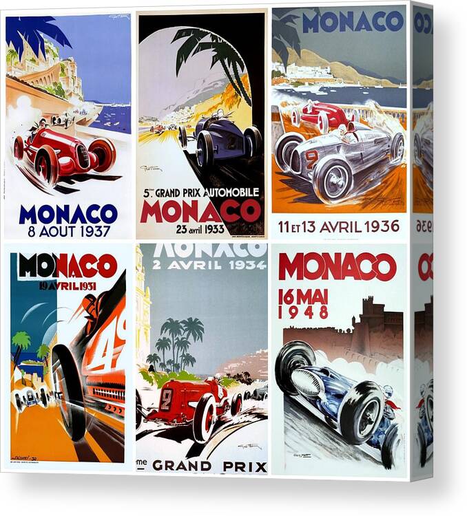 vintage monaco grand prix car race print canvas art painting poster 1936 