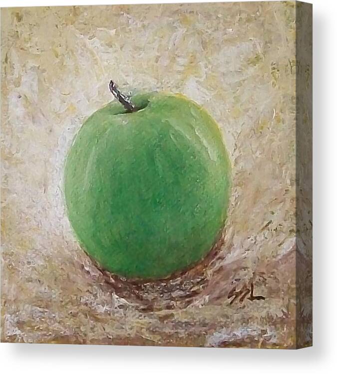 Still Life Canvas Print featuring the painting Granny Smith by Jane See