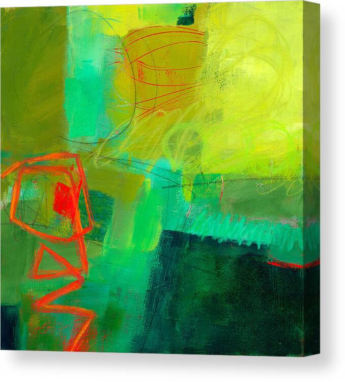 Color Canvas Print featuring the painting Green and Red #1 by Jane Davies