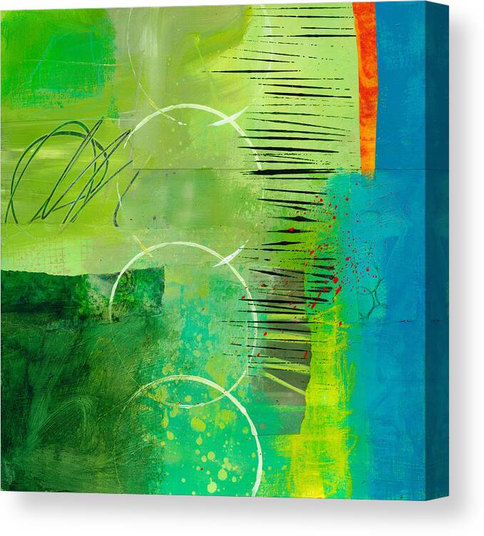 Acrylic Canvas Print featuring the painting Green and Red 5 by Jane Davies