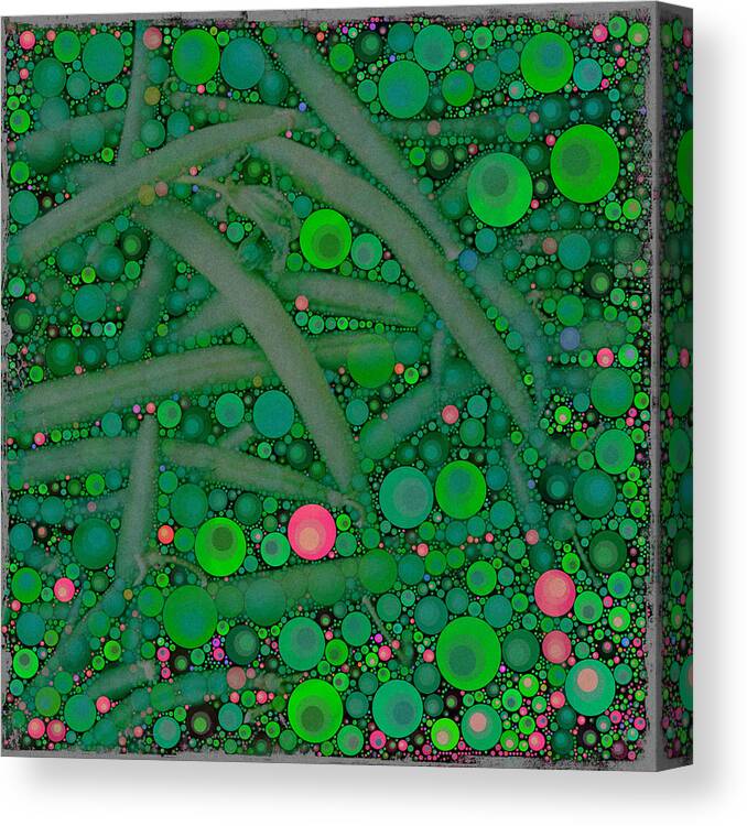 Circles Canvas Print featuring the digital art Green Beans by Dorian Hill